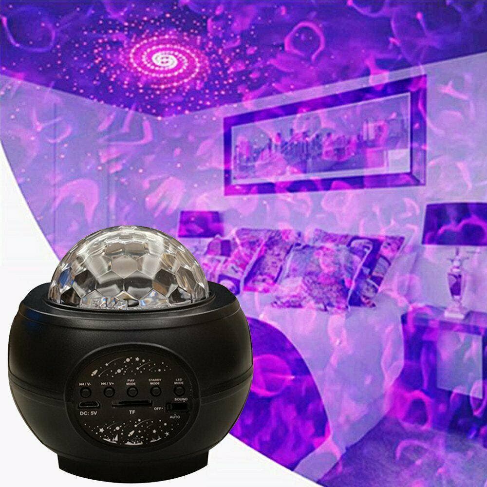 Galaxy Starry Night Lamp 1X LED Star Projector Night Light Ocean Wave Projector