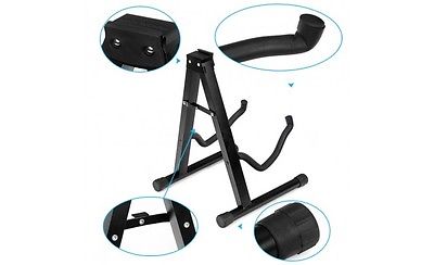 Folding A-Frame Guitar Stand Floor Rack Electric Acoustic Bass Gig Holder Black