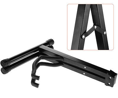 Folding A-Frame Guitar Stand Floor Rack Electric Acoustic Bass Gig Holder Black