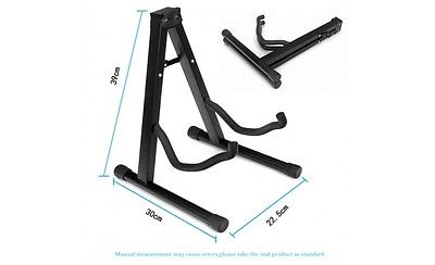 Folding A-Frame Guitar Stand Floor Rack Electric Acoustic Bass Gig Holder Black