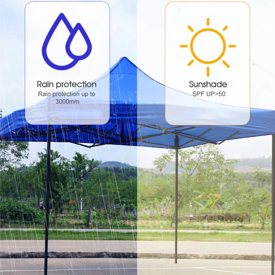 3x3m Outdoor Retractable Sunshade Awning - 2m Height Oxford Cloth Tent for Night Market Stalls