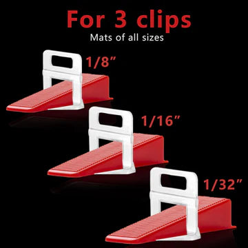 Reusable Tile Leveling System Wedges for (1/8,1/16,1/32) Inch Spacersand Tile Leveling System Kit