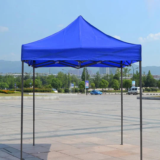 3x3m Outdoor Retractable Sunshade Awning - 2m Height Oxford Cloth Tent for Night Market Stalls