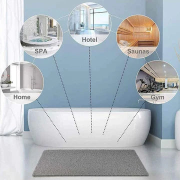 Bath Mat Shower Rug Non Slip Kids Baby Anti Mold Rectangular Quick Dry for Bathroom Bathtub Mat PVC Loofah