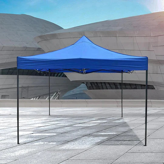 3x3m Outdoor Retractable Sunshade Awning - 2m Height Oxford Cloth Tent for Night Market Stalls