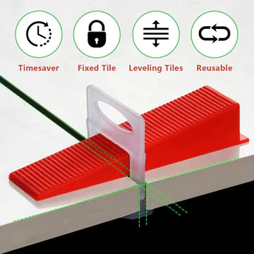 Reusable Tile Leveling System Wedges for (1/8,1/16,1/32) Inch Spacersand Tile Leveling System Kit