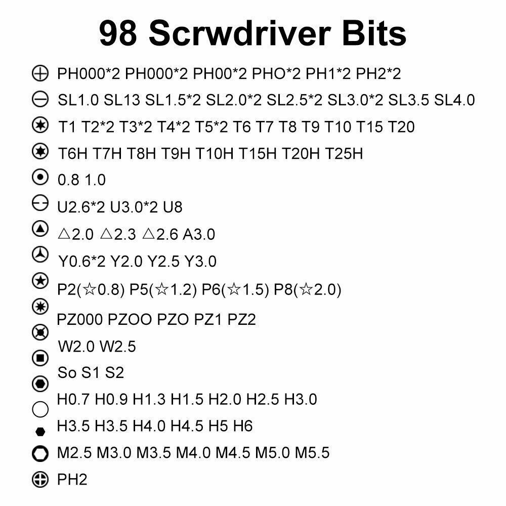 115 in 1 Precision Screwdriver Set Torx Computer PC Phone Watch Repair Tool Kit