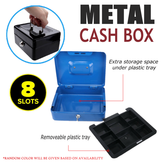 Cash Box Metal 25cm x 20cm x 9cm