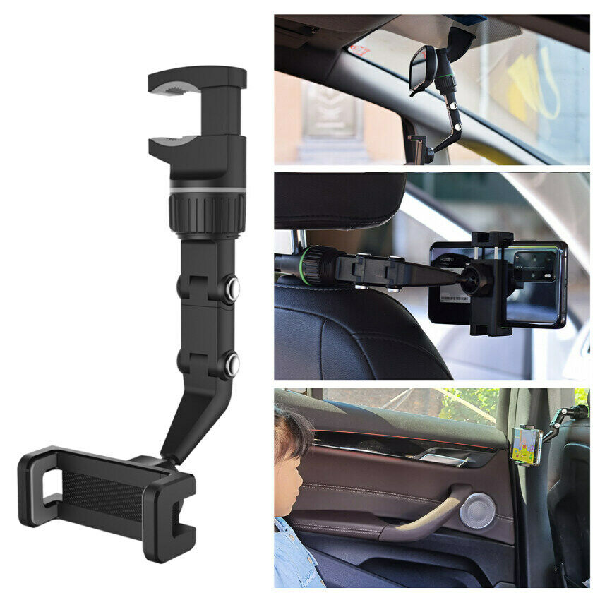 360°Car Rear View Mirror Mount Holder Stand For Phone Multifunctional Universal