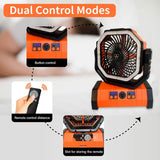 Portable Camping Outdoor Rechargeable Battery Operated Fan Auto-Oscillating Desk Fan