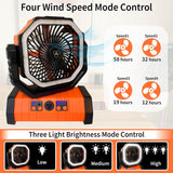 Portable Camping Outdoor Rechargeable Battery Operated Fan Auto-Oscillating Desk Fan