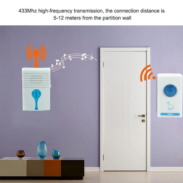 WIRELESS DOOR BELL DOORBELL DIGITAL CORDLESS PORTABLE 36 CHIME 100M RANGE DM AU