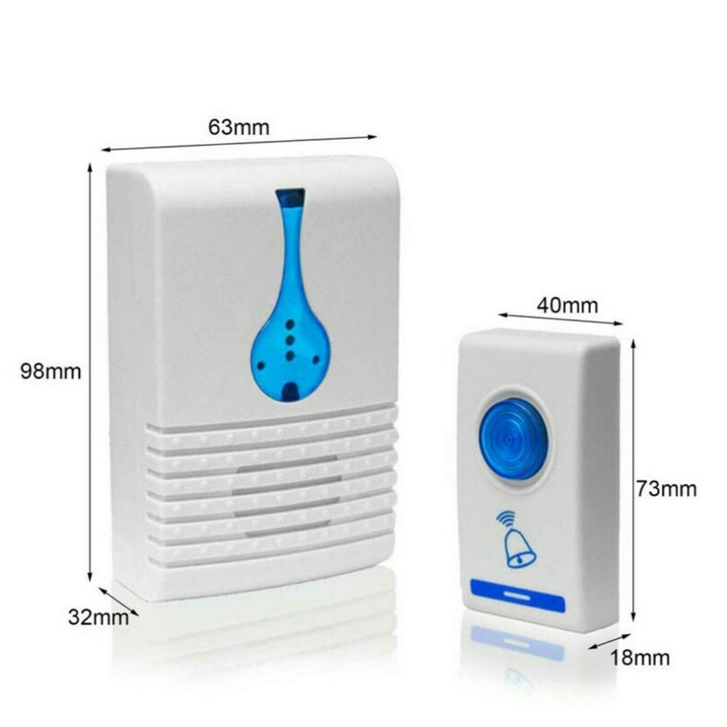 WIRELESS DOOR BELL DOORBELL DIGITAL CORDLESS PORTABLE 36 CHIME 100M RANGE DM AU