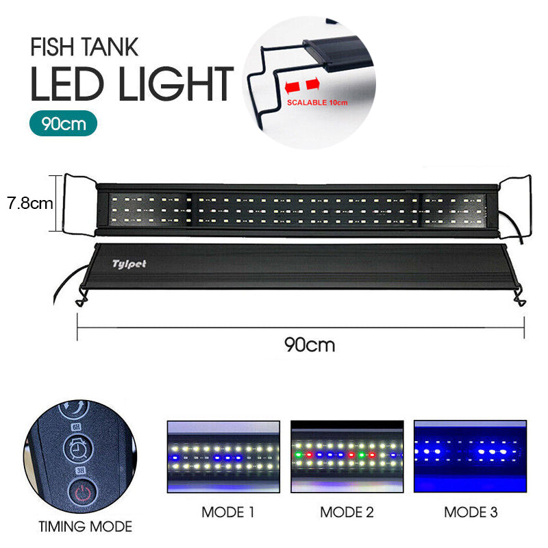 90Aquarium Light Lighting Full Spectrum Aqua Plant Fish Tank Bar LED Lamp