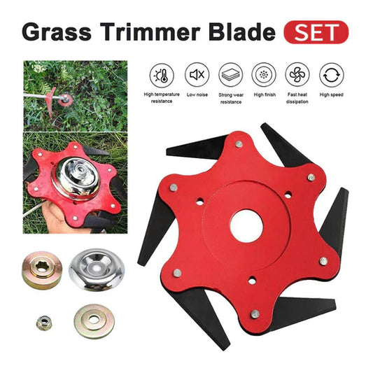 6-Teeth Grass Trimmer Brush Cutter Head Steel Garden Tools Strimmer Mower Blade