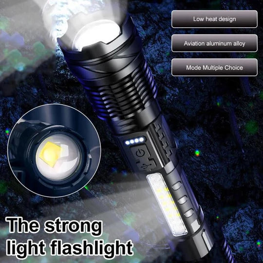 900000 Lumens XHP50 Zoom Flashlight LED Rechargeable Lamp Torch