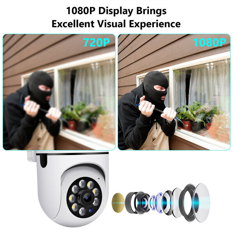 1080P WIFI IP Camera Wireless CCTV HD PTZ Smart Home Security IR Cam Outdoor