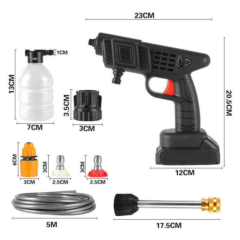 8106 Portable Cordless Car High Pressure Washer Jet Water Wash Cleaner Gun