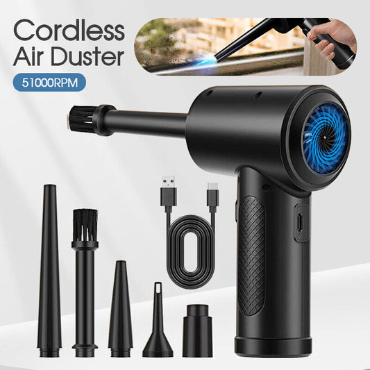 51000RPM Cordless Air Duster Compressed Air Blower Computer Cleaning Cleaner NEW