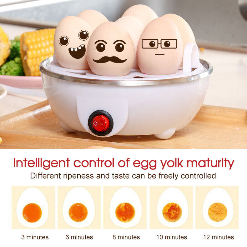 Electric Soft Hard Egg Boiler Bowl Cooker Poacher Steamer Noise Free Cooker AU