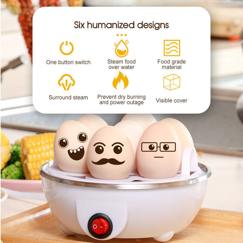 Electric Soft Hard Egg Boiler Bowl Cooker Poacher Steamer Noise Free Cooker AU