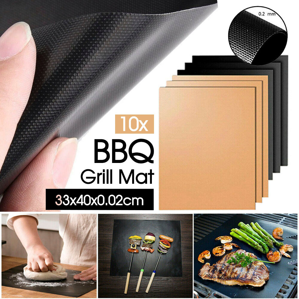 BBQ Grill Mat Reusable Bake Sheet Resistant Teflon Meat Barbecue Non-Stick Party