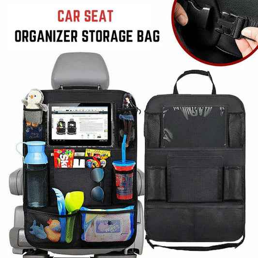 Car Seat Back Organiser Tidy Organizer Travel Kid Storage Bag Pocket Cup Holder