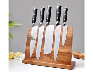 WOOD MAGNETIC KNIFE STORAGE CUTLERY HOLDER STAND RACK BLOCK KITCHEN BAR