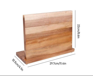 WOOD MAGNETIC KNIFE STORAGE CUTLERY HOLDER STAND RACK BLOCK KITCHEN BAR