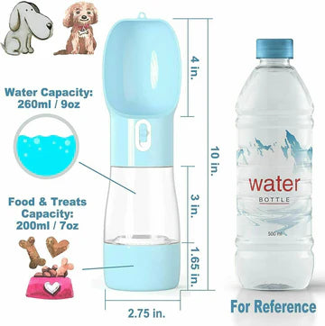 2 in1 Puppy Dog Cat Pet Water Bottle Cup Drinking Travel Outdoor Portable Feeder