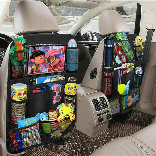 Car Seat Back Organiser Tidy Organizer Travel Kid Storage Bag Pocket Cup Holder