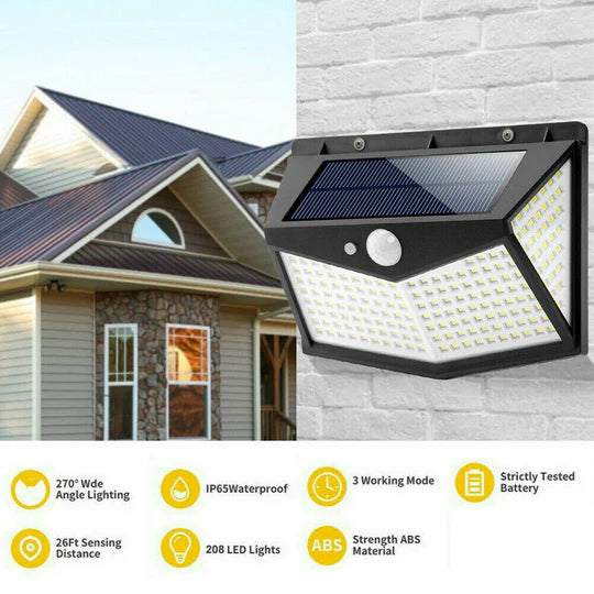 212 LED SOLAR POWERED PIR MOTION SENSOR LIGHT