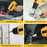 Cordless Heat Gun Hot Air Gun 280~500℃ 18V Battery 2000W Nozzles Rechargeable