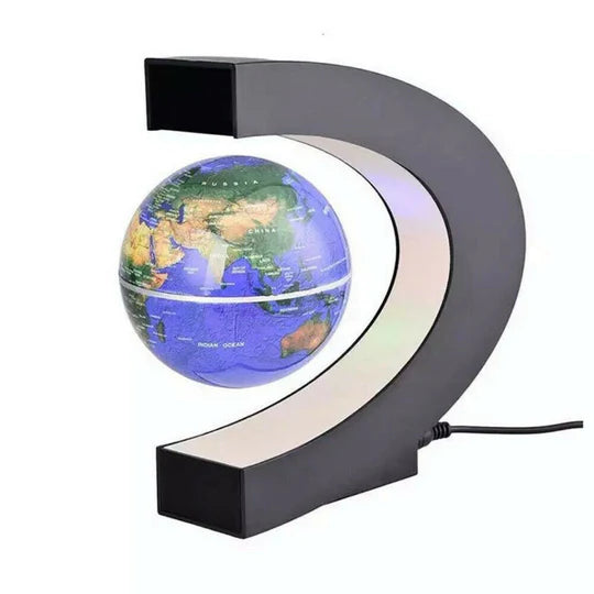 C Shape LED World Map Decoration Magnetic Levitation Floating Globe Light