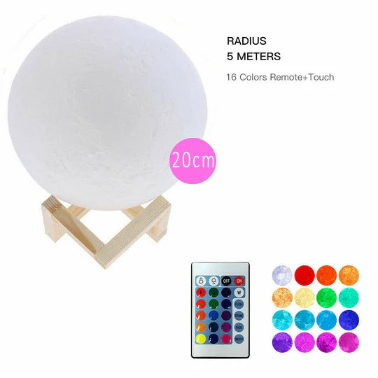 Dimmable 3D Magical 15cm Moon Lamp USB LED Night Light Touch Sensor Lamp