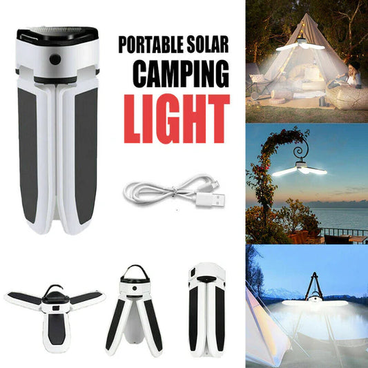 Portable Rechargeable Solar LED Camping Lamp Lantern Tent Outdoor Hiking Light