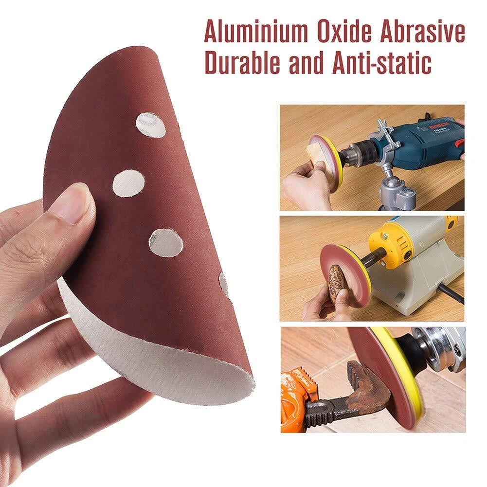 125mm 5" Sanding Discs 8-Hole 60-3000 Grit Orbital Sander Pads Sandpaper 100pcs