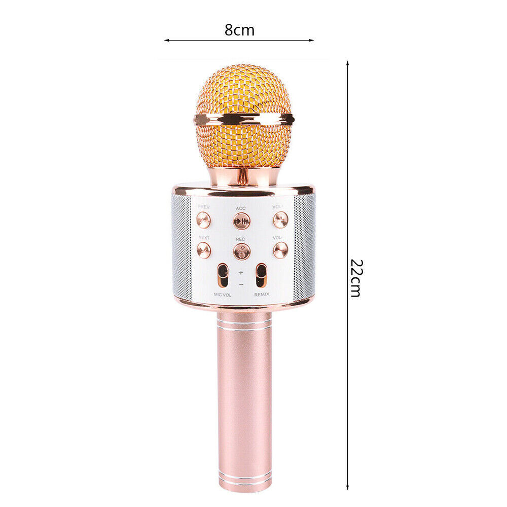 Karaoke Microphone Speaker Wireless Bluetooth Handheld Mic USB Player KTV