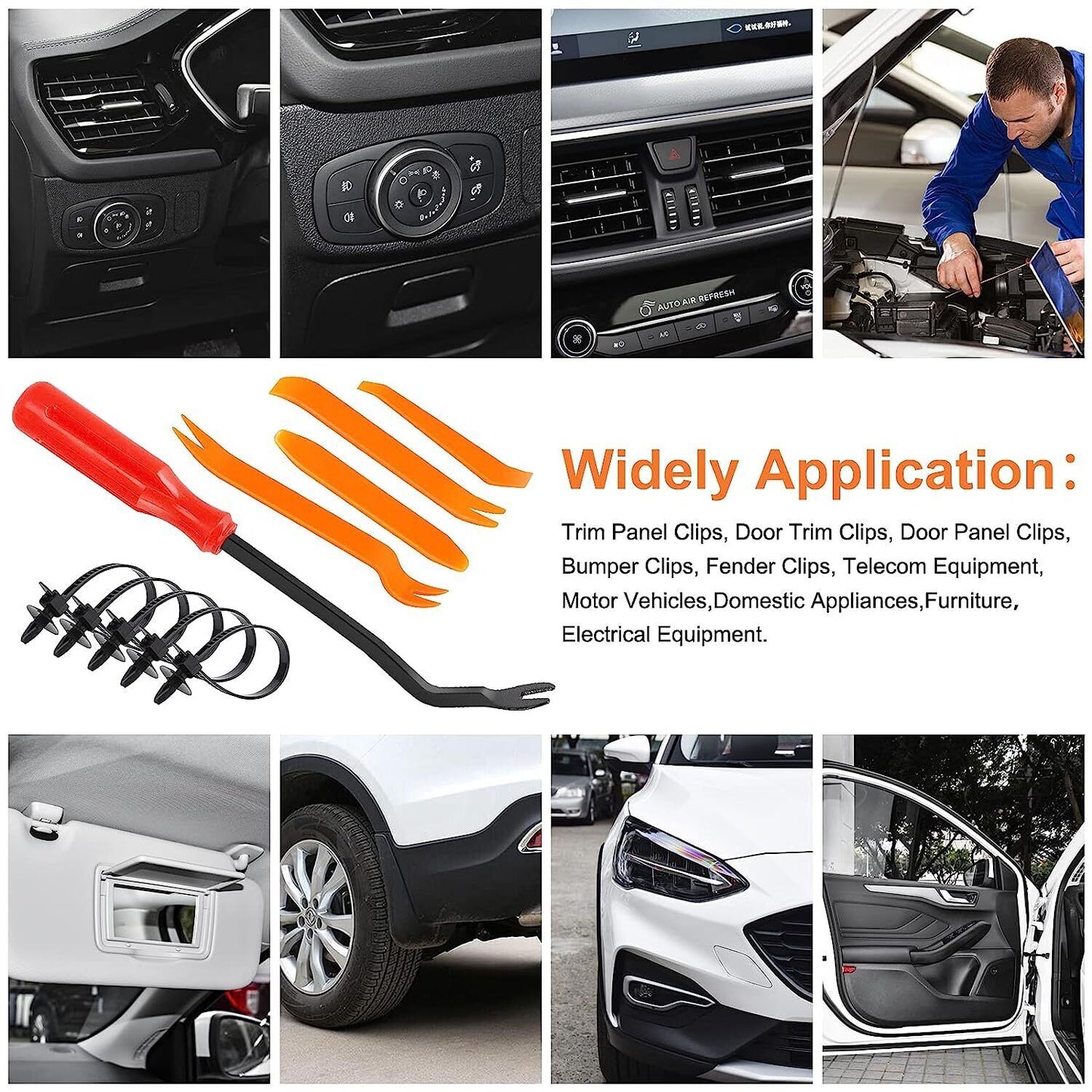 855X Car Trim Body Clips Kit Rivets Retainer Auto Panel Bumper Plastic Fastener