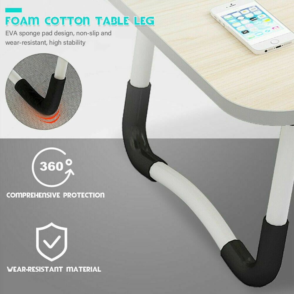 Laptop Stand Table Foldable Desk Computer Study Adjustable Portable Cup Slot