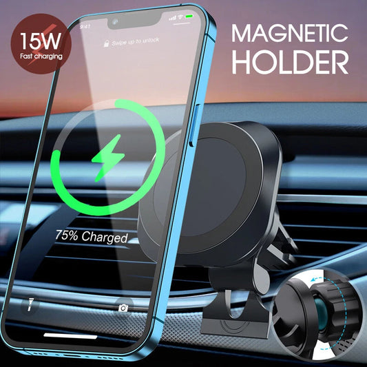 Magnetic Wireless Car Fast Charger Mount Holder For iPhone 11 12 13 14 Pro Max