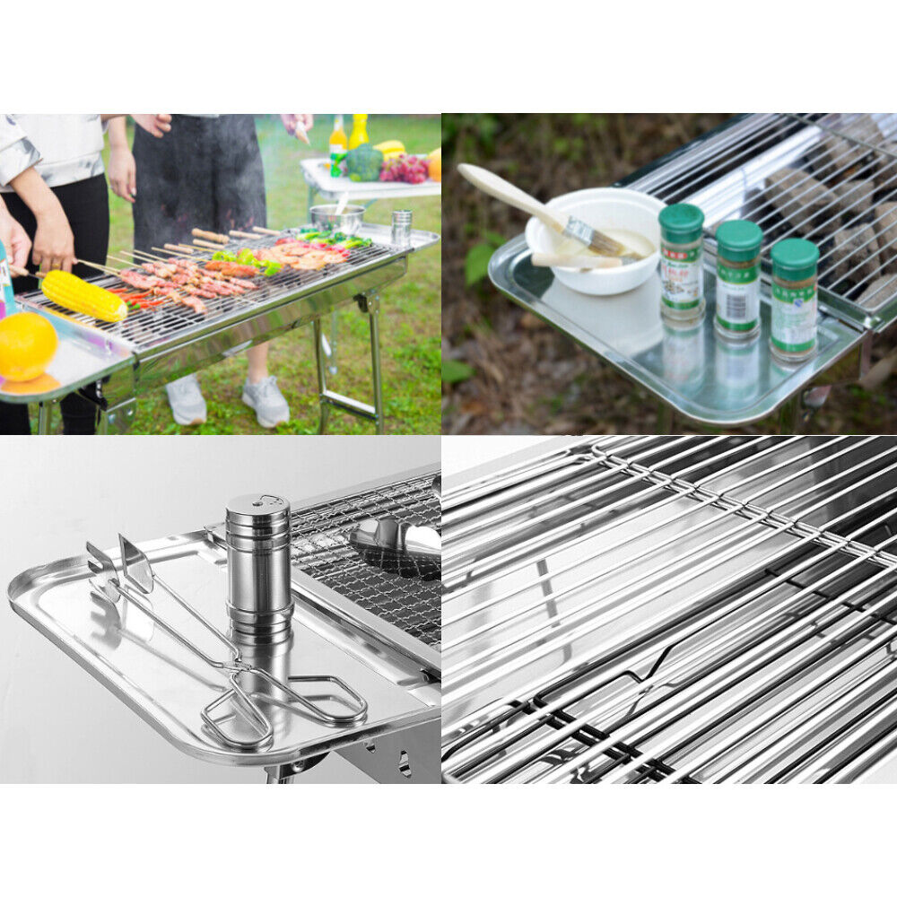 Portable & Foldable Charcoal BBQ Grills Stainless Steel Outdoor Camping