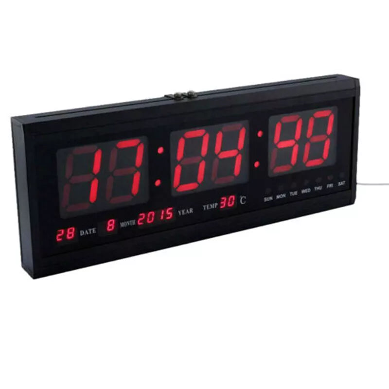 Digital Large Big Jumbo LED Wall Desk Alarm Clock With Calendar Temperature