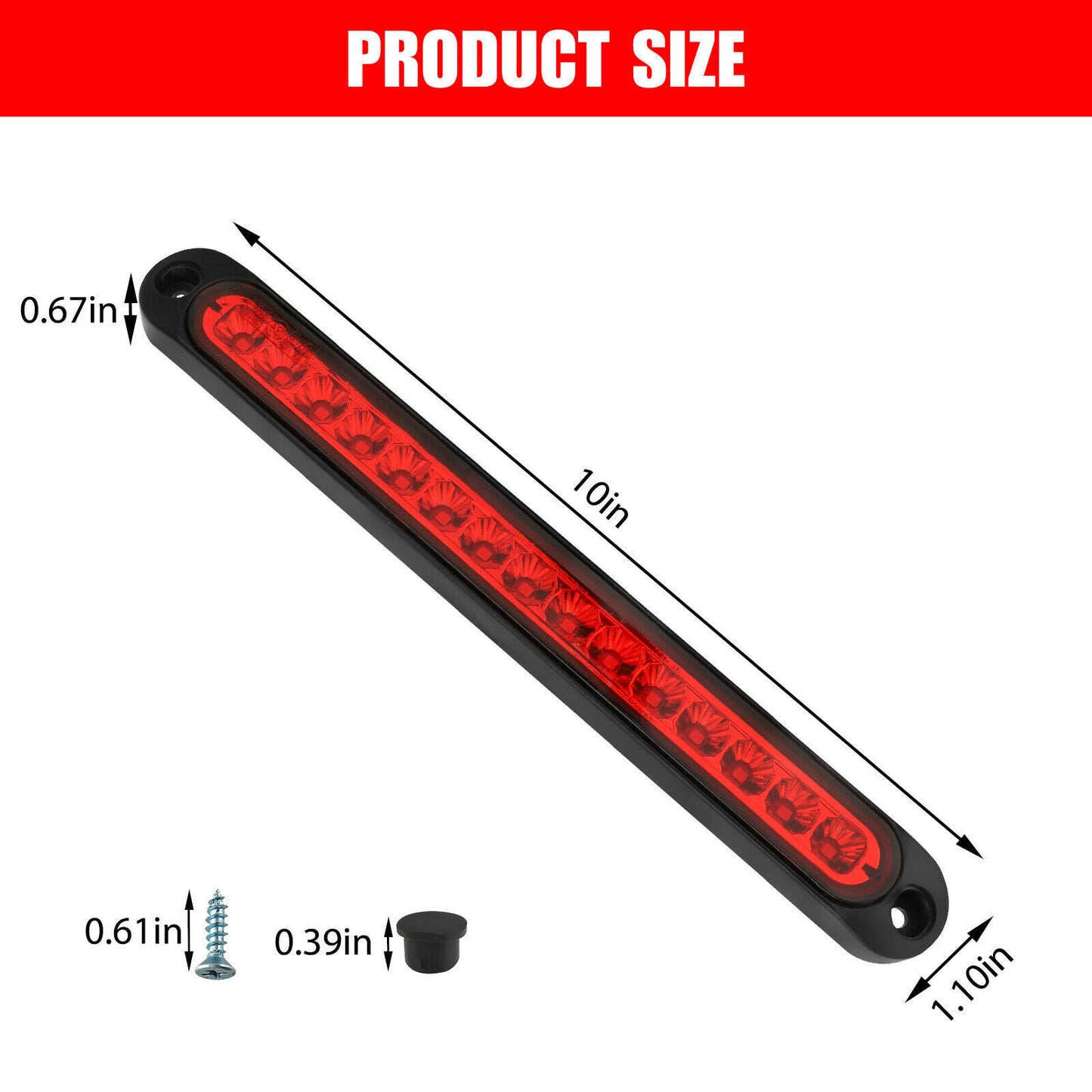 15 LED Tail Lights UTE STOP Brake Indicator Reverse Slim Strip RV Trailer Light