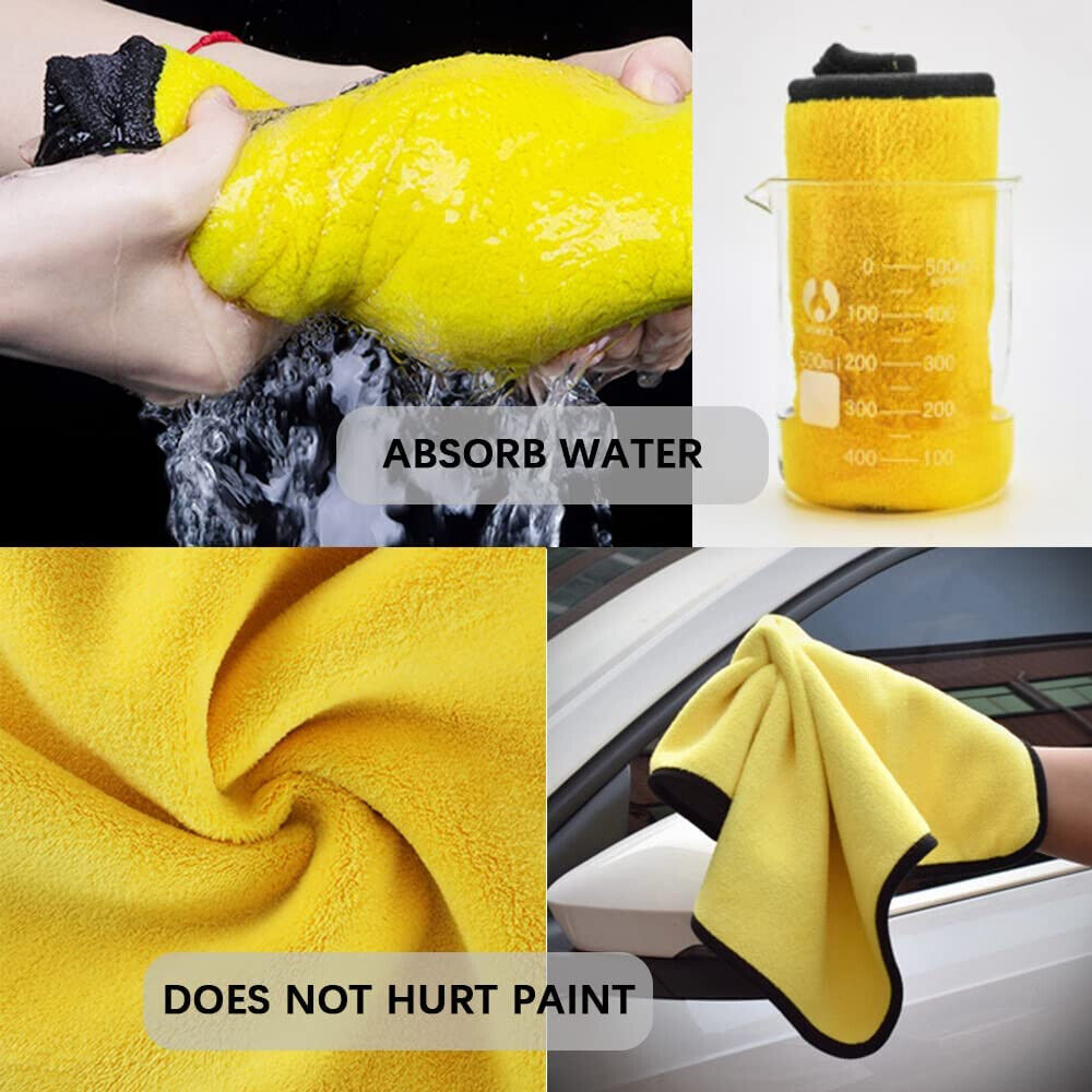 Microfibre Car Drying Towel Window Cleaning Duster Kitchen Dish Glass Cloth Wipe