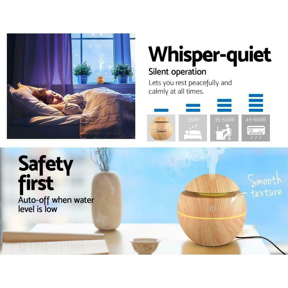 Aromatherapy Diffuser Aroma Essential Oils Air Humidifier LED Light