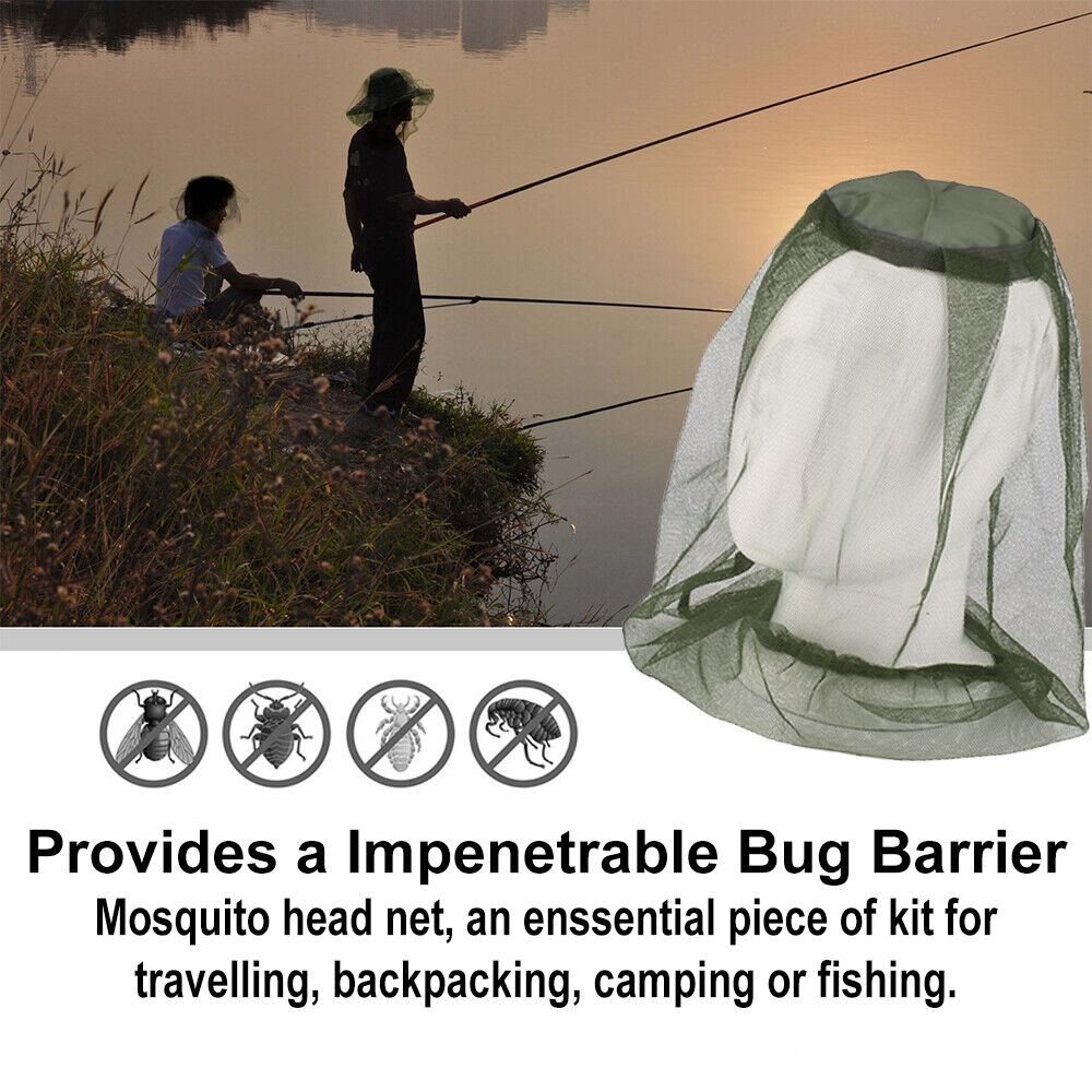 FLY MOSQUITO HEAD NET MESHHAT INSECT FISHING PROTECTOR OUTDOOR BEE BUG MOZZIE