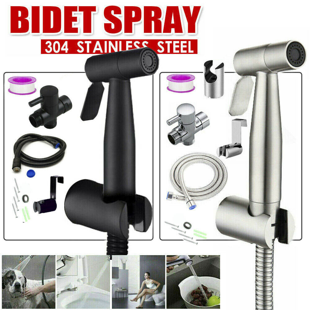 Stainless Steel Handheld Douche Bidet Toilet Spray Shower Shattaf Diverter