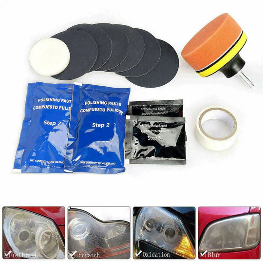 Pro Car Lens Headlight Restoration Kit Polishing Sanding Cleaner Repair Tool