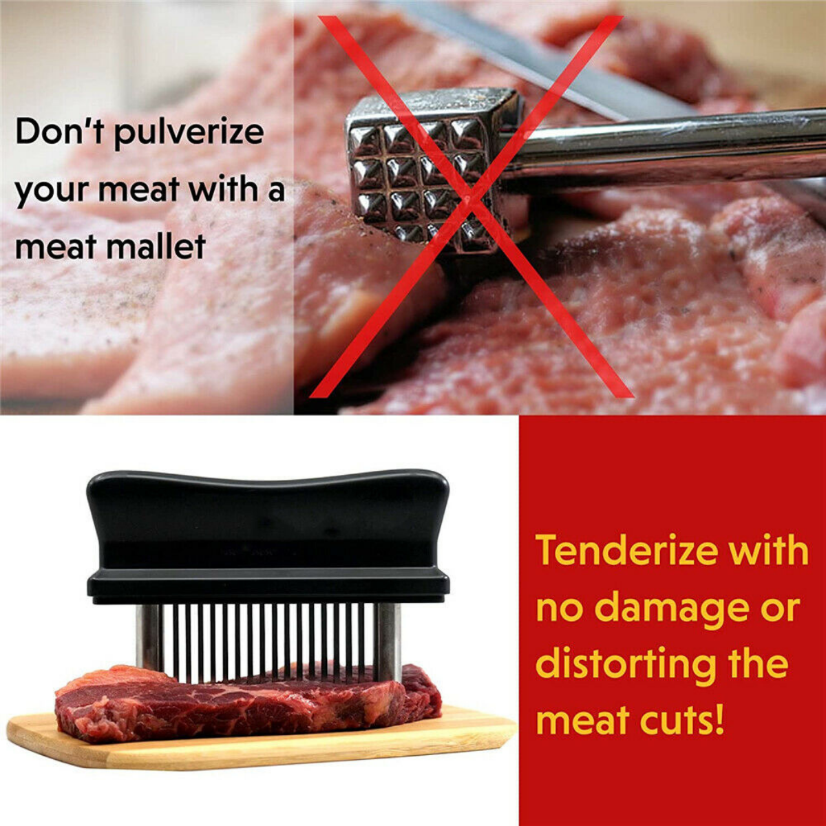 Cooking Tool Meat 48 Pin Tenderizer Mallet Food Hammer Mallet Beef Pork Chicken